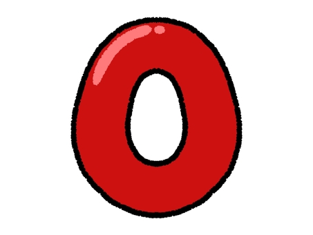 アルファベット　O o,アルファベット,文字,大文字,英語,赤,シンプル,挿絵,素材,ゆるいのイラスト素材