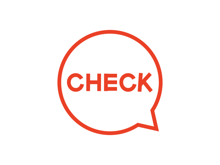 CHECK正円ふきだし素材左:赤