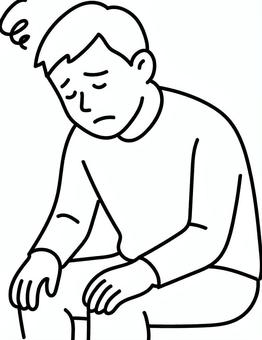落ちこんでいる男性 落胆,悩み,考え事,男性,メンタルヘルスのイラスト素材