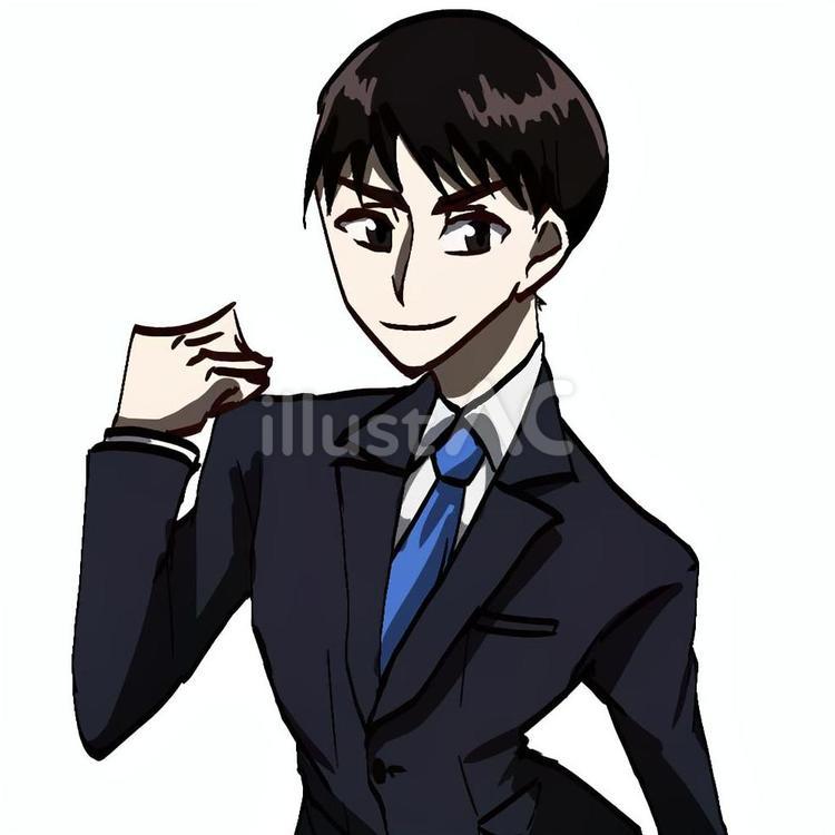 アニメ風スーツの男性 ビジネス,人物,スーツのイラスト素材