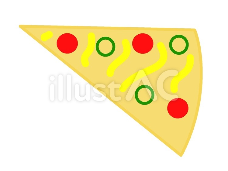 ピザの絵文字風アイコン ピザ,絵文字,食べ物のイラスト素材