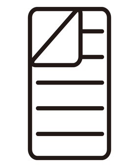 アウトドア冬用の封筒型寝袋の線画アイコン 寝袋,シュラフ,封筒型,線画,アイコン,アウトドア,キャンプ,レジャー,サバイバル,ツーリングのイラスト素材