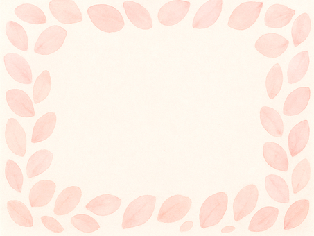 淡いピンクの葉っぱのフレーム