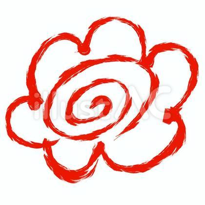 赤い筆書きの花丸マーク
