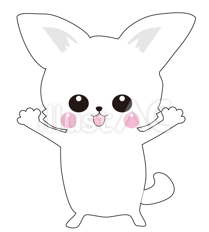 手を振るチワワ。 万歳,チワワ,犬のイラスト素材