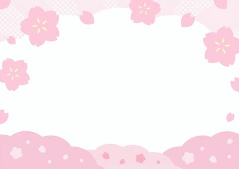 桜の春の背景、卒業・入学・新生活 桜,春,さくら,入学,卒業,背景,フレーム,花,花びら,枠のイラスト素材