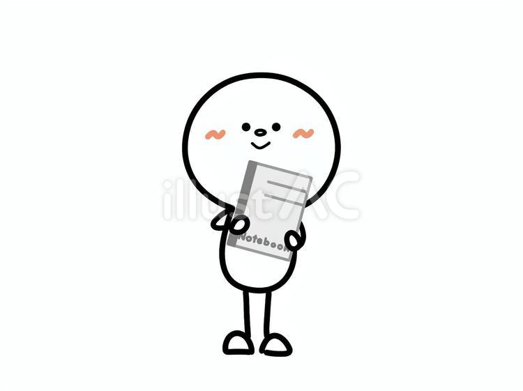 黒色のノートを持つ人 棒人間,ノート,持つのイラスト素材
