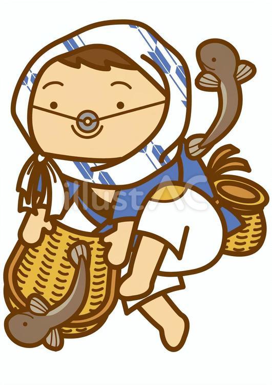 どじょうすくい-4c どじょうすくい,安来節,踊りのイラスト素材