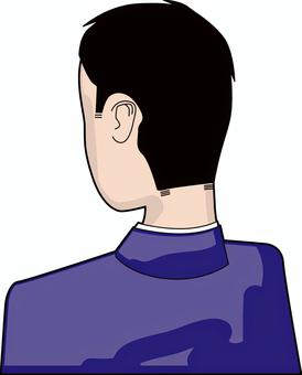 頭頂部　 頭頂部,後頭部,後ろ姿,首,襟元,スーツ,男性のイラスト素材