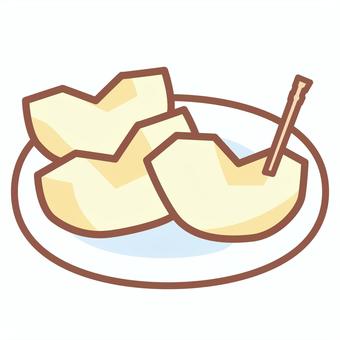 カットりんご りんご,カット,切り方,つまようじ,皿,果物,デザート,おやつのイラスト素材