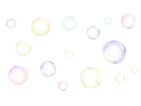 パステルカラーの水彩風シャボン玉背景 シャボン玉,シャボン,パステル,パステルカラー,可愛い,セット,イラスト,水彩,飾り,装飾のイラスト素材