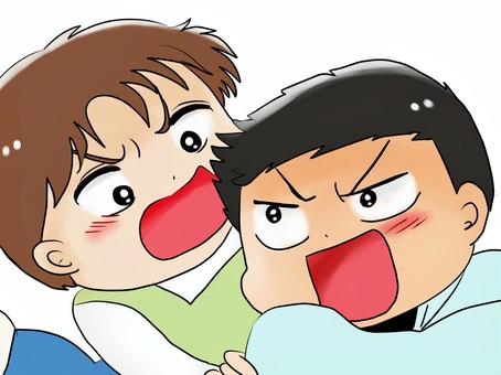 Chibi mob office worker, dispute, JPG and PNG Chibi mob office worker, dispute, quarrel, dispute, get angry, JPG and PNG