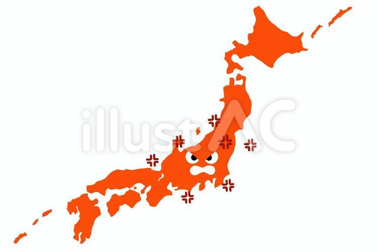 怒っている日本 日本,怒る,感情のイラスト素材