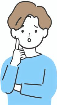 Troubled man B, JPG, PNG and AI Troubled man B, male, to worry, be worried, JPG, PNG and AI