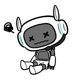 元気が出ないロボット　AI ロボット,ai,キャラクター,機械,ファンタジー,かわいい,データ,人工知能,デジタル,機械学習のイラスト素材
