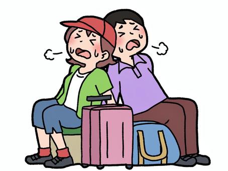 Illustration, fatigue, tired, tourist, 