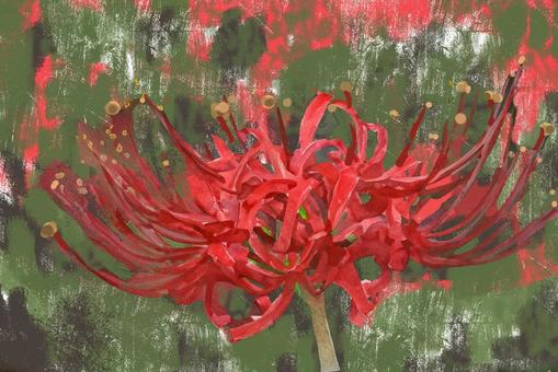 彼岸花 彼岸花 曼珠沙華,かわいい,きれい,まんじゅしゃげ,供える,彼岸花,緑,アップ,クローズアップ,ヒガンバナのイラスト素材