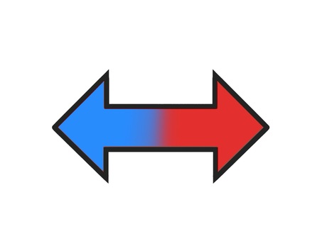 方向を指し示す矢印(やじるし)のアイコン 矢印,マーク,印,方角,方向,双方向,示す,指す,シンプル,向きのイラスト素材