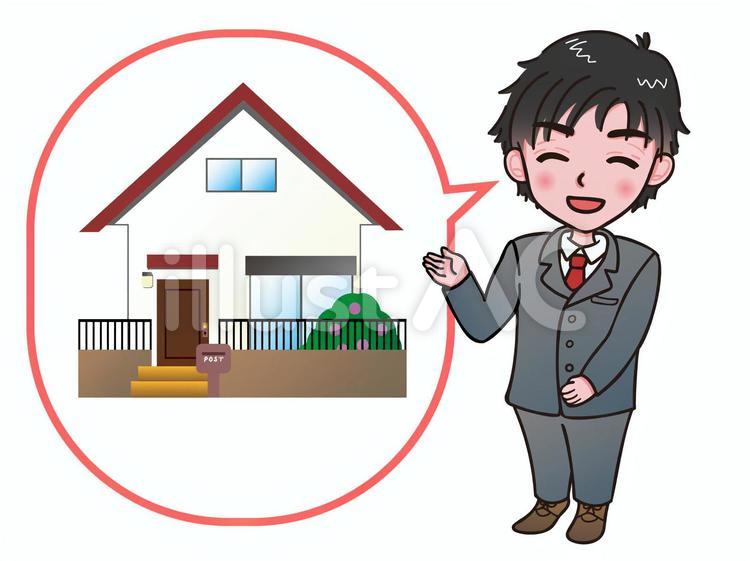 物件案内の若手男性社員 物件案内,物件,案内のイラスト素材