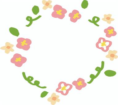 お花のフレーム お花,フレーム,ピンク,春,野原のイラスト素材