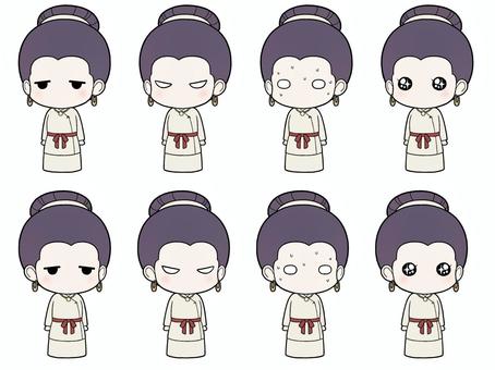 古墳時代貴族女性② 女性,全身,２頭身,古墳時代,歴史,日本史,直立のイラスト素材