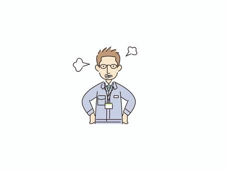 怒ってる男性事務員 怒り,勢い,叱責,主張,激怒,カラー,男性事務員,事務員のイラスト素材