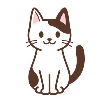 おすわりする猫（ぶち） 猫,ぶち猫,野良猫,保護猫,地域猫,ペット,動物,おすわり,全身,かわいいのイラスト素材