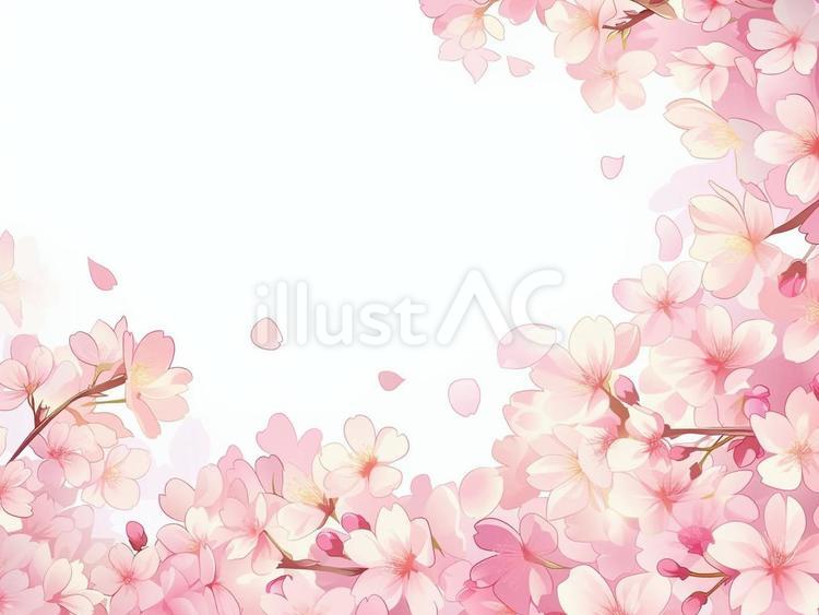 桜フレーム 桜,お花見,春のイラスト素材