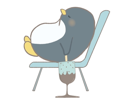 Illustration, penguin, chair, ice, 