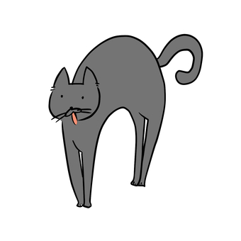 ボニャールポーズの黒猫 黒猫,ボニャールポーズ,ネットミーム,動物,可愛い,全身図,ボニャール,ポーズ,小動物,ペットのイラスト素材