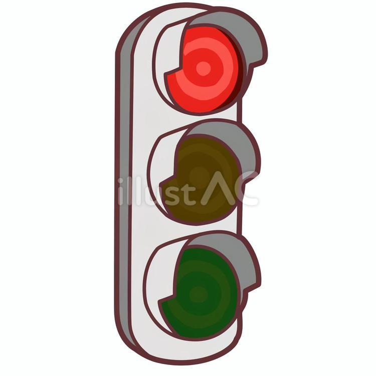 縦型の信号機　赤色 信号,赤信号,道路のイラスト素材