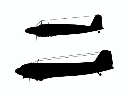 プロペラ　旅客機 旅客機,プロペラ機,乗り物,シルエット,古い,昔,飛行機,旅行,出張のイラスト素材