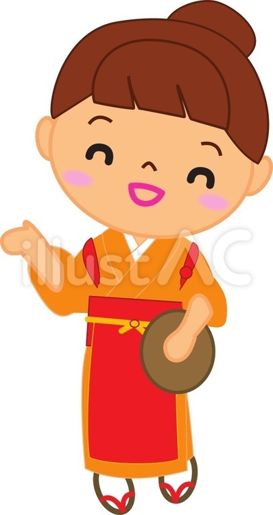 和食処　ウエイトレス 和食処,案内,いらっしゃいませのイラスト素材