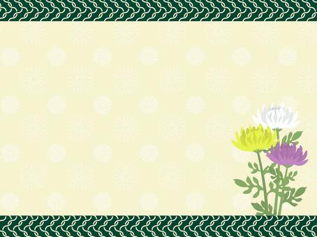 菊　フレーム背景5 菊,花,秋,植物,仏花,和,和風,飾り枠,枠,フレームのイラスト素材