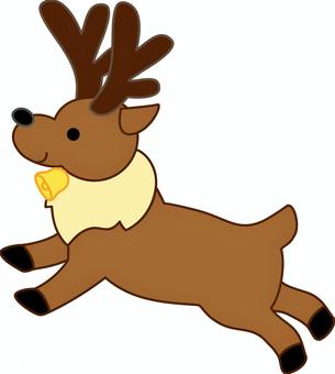 トナカイ トナカイ,動物,横向き,走る,飛ぶ,駆ける,ジャンプ,軽やか,角,にっこりのイラスト素材