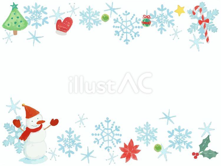 水彩のほっこりクリスマスフレーム 背景,壁紙,クリスマスのイラスト素材