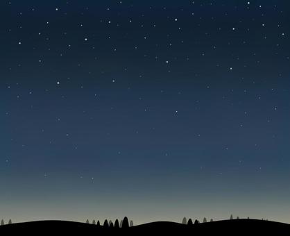 暗い夜空に星 暗い夜空に星 星,夜空,黒い丘,自然,静かのイラスト素材