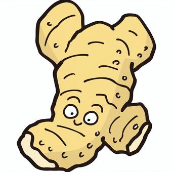 ネショウガ ネショウガ,野菜,かわいい,コミカル,マンガチック,ユーモラスのイラスト素材