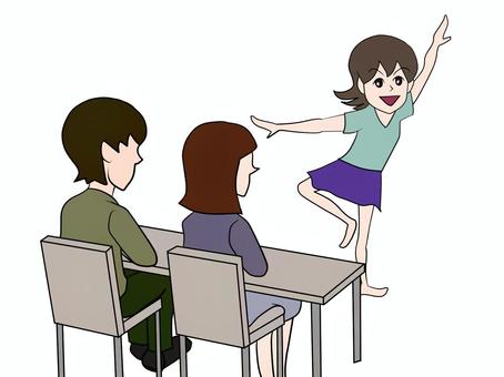 オーデイションを受ける女子 オーデイションを受ける女子 オーデイション,女子,笑顔,ダンス,実技,試験,面接,披露,女,女性のイラスト素材