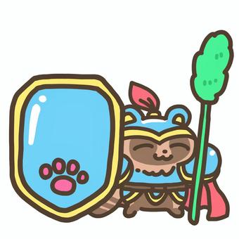 盾を持ったたぬきちゃん 盾を持ったたぬきちゃん 盾,鎧,たぬきのイラスト素材
