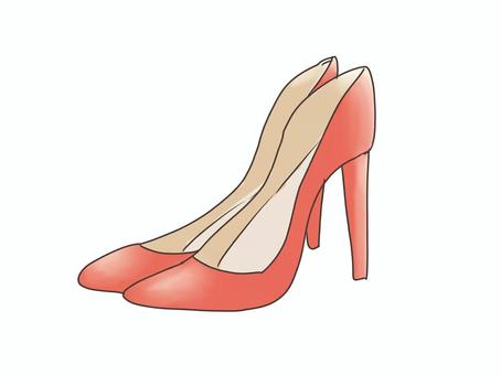 赤色のハイヒール 赤,ハイヒール,靴,レディース,ファッションのイラスト素材
