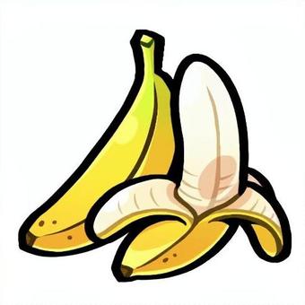 ポップでかわいいバナナ バナナ,果物,フルーツ,食材,食品,食べ物,イラスト,手描き風,ポップ,かわいいのイラスト素材