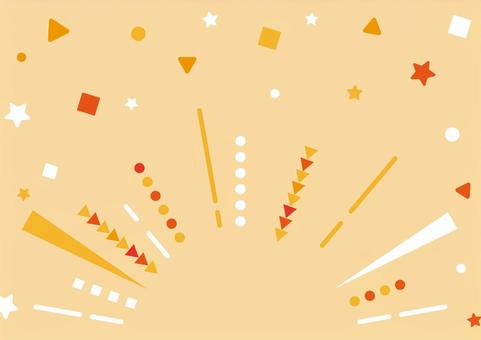 可愛い図形とおしゃれなオレンジ色の集中線 集中線,効果線,ライン,円,四角形,三角形,図形,星,ポップ,オレンジ色のイラスト素材