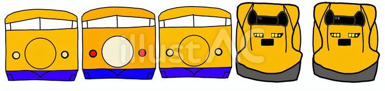 歴代ドクターイエロー 新幹線,ドクターイエロー,列車のイラスト素材