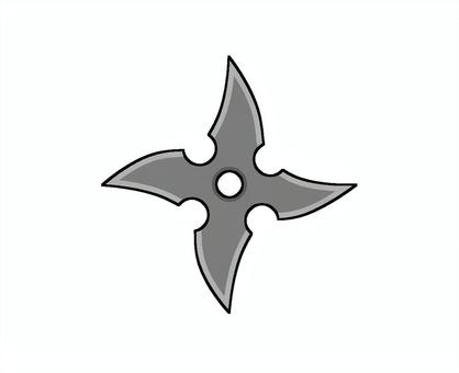 手裏剣⑤　アウトライン 手裏剣,武器,忍者,シンプル,挿絵,ワンポイント,あしらい,白背景,飛び道具,道具のイラスト素材