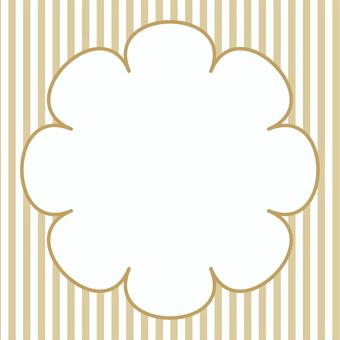 ストライプと花型の正方形背景・ベージュ 花,背景,壁紙,バックグラウンド,正方形,花型,模様,柄,ストライプ,縞模様のイラスト素材