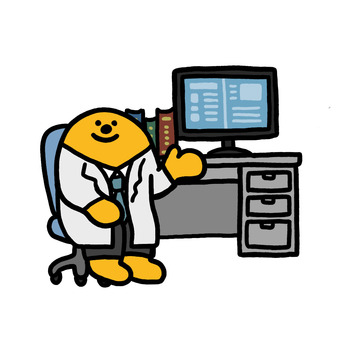 診察医師くん 医療,病院,患者,治療,検査,医師,診察,結果説明,問診,外来のイラスト素材