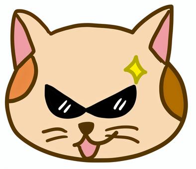 サングラス　猫 サングラス,ねこ,かける,ニヤリ,笑う,ニヤニヤ,ほくそ笑む,不敵な,笑い,顔のイラスト素材