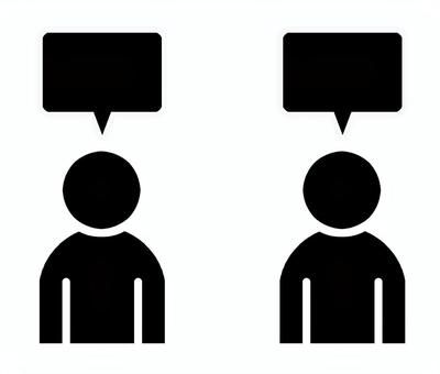 会話（人物吹き出し） 人,人物,イメージ,シンプル,吹き出し,アイコン,男性,バストアップ,上半身,会話のイラスト素材