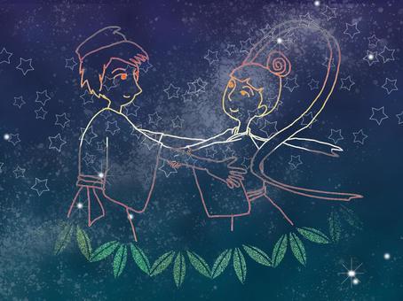 七夕 七夕 七夕,笹,星のイラスト素材